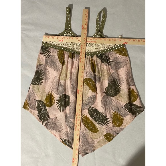Easel Los Angeles Tank‎ Top Crochet Palm Leaf Sleeveless Casual Summer Blouse - Picture 11 of 13